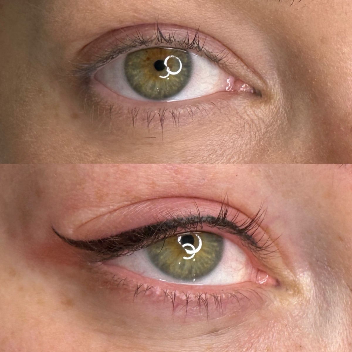 Lidstrich Vorher-Nachher – definierter Wimpernkranz bei Finest Faces Bremen